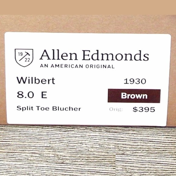 Allen Edmonds WILBERT 8 E  Wide Brown * new Bags (add $15 new Shoe Trees) main image 8